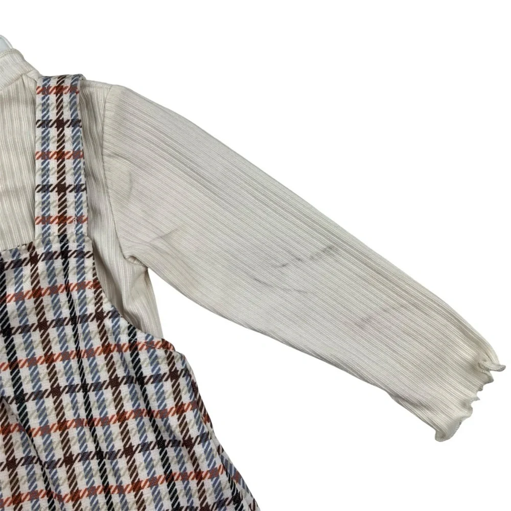 Tahari Baby Girl 3pc Long Sleeve Dress Bow Matching Set Houndstooth Size 12M